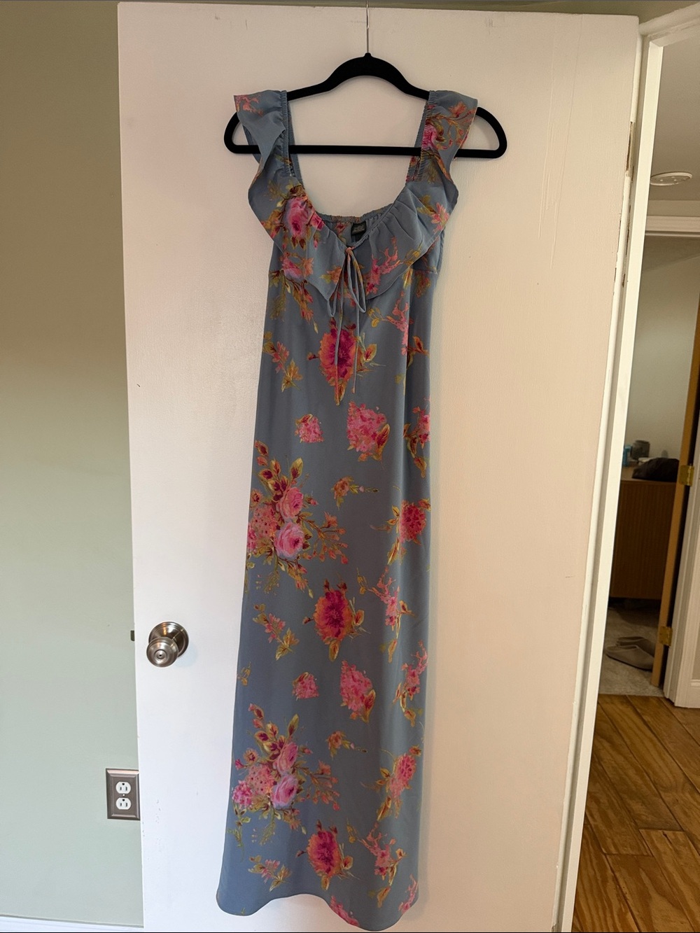 wild fable Blue Floral Off the Shoulder Maxi Dress